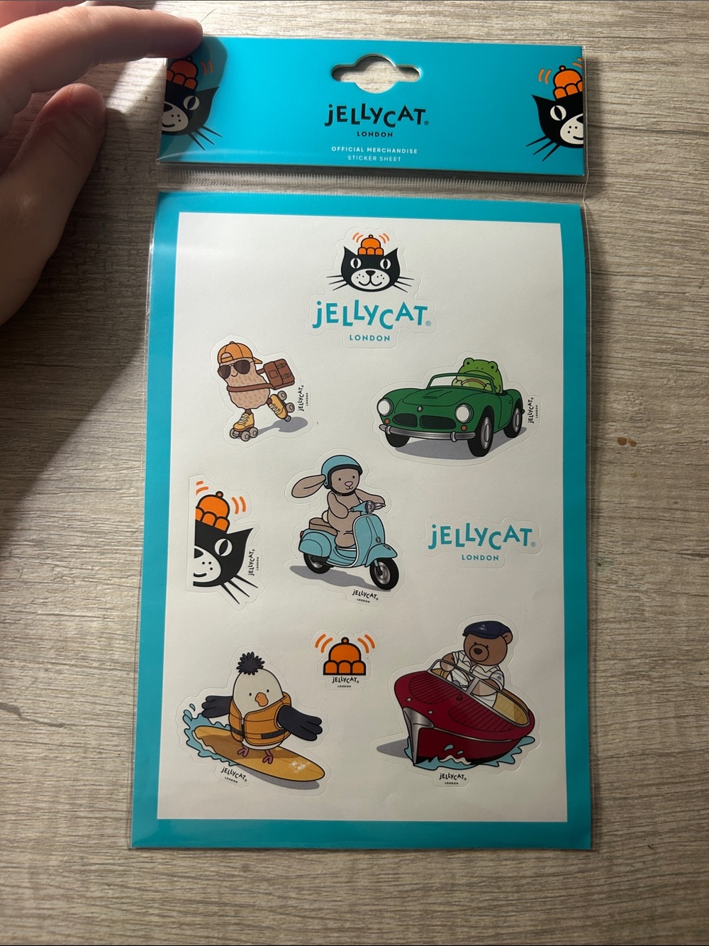 Jellycat Teal-Trim Travel Cat & Pet Sticker Sheet